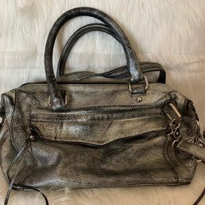 Rebecca Minkoff distressed black/silver MAB purse